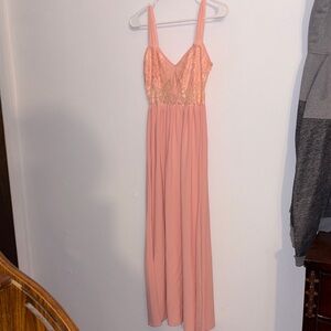 SHEIN Pink Lace Maxi Dress